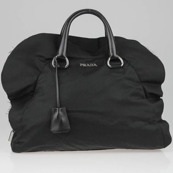 Prada Handbags - Prada Bauletto Tessuto Nylon Ruffle Bag